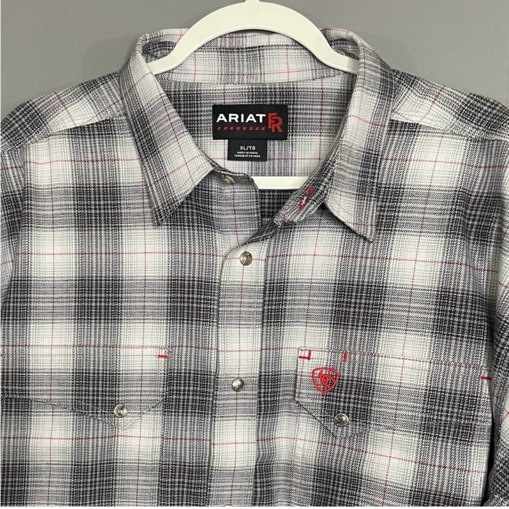 Ariat Men's FR Cogburn Snap Work Shirt Long Sleeve Charcoal Grey NWT